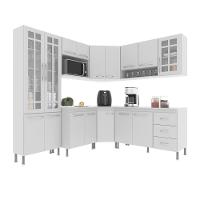Cozinha Modulada Completa Fidelitá Viena 7 Peças 410cm 16 Portas 3 Gavetas Com Tampo Branco - 6