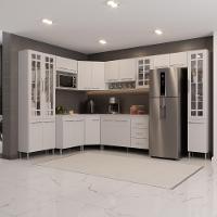 Cozinha Modulada Completa Fidelitá Viena 9 Peças 515cm 20 Portas 3 Gavetas Com Tampo Branco - 1