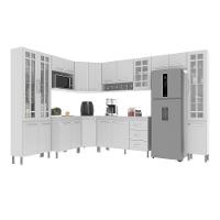 Cozinha Modulada Completa Fidelitá Viena 9 Peças 515cm 20 Portas 3 Gavetas Com Tampo Branco - 6