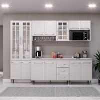 Cozinha Modulada Completa Fidelitá Viena 5 Peças 260cm 13 Portas 3 Gavetas Com Tampo Branco - 1