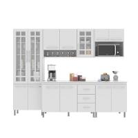 Cozinha Modulada Completa Fidelitá Viena 5 Peças 260cm 13 Portas 3 Gavetas Com Tampo Branco - 6