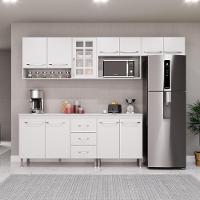Cozinha Modulada Completa Fidelitá Viena 5 Peças 260cm 11 Portas 3 Gavetas Com Tampo Branco - 1