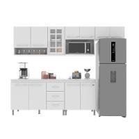 Cozinha Modulada Completa Fidelitá Viena 5 Peças 260cm 11 Portas 3 Gavetas Com Tampo Branco - 8