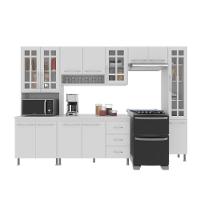 Cozinha Modulada Completa Fidelitá Viena 5 Peças 295cm 12 Portas 3 Gavetas Com Tampo Branco - 8