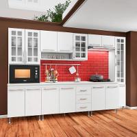 Cozinha Modulada Completa Fidelitá Viena 6 Peças 295cm 15 Portas 3 Gavetas Com Tampo Branco - 2