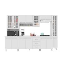 Cozinha Modulada Completa Fidelitá Viena 6 Peças 295cm 15 Portas 3 Gavetas Com Tampo Branco - 8