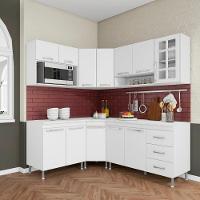Cozinha Modulada Completa Fidelitá Viena 6 Peças 340cm 12 Portas 3 Gavetas Com Tampo Branco - 2
