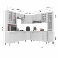 Cozinha Modulada Completa Fidelitá Viena 8 Peças 445cm 18 Portas 3 Gavetas Com Tampo Branco - 7