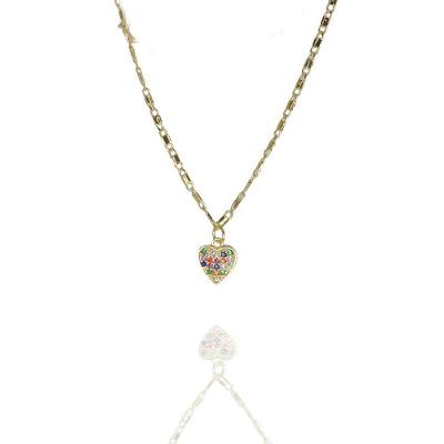 Pulseira Com Coração De Zircônias Folheado A Ouro 18K