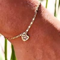 Pulseira Com Coração De Zircônias Folheado A Ouro 18K - 3