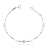 Pulseira Feminina Em Prata 925 Com Pérolas Sintéticas De 4mm E 5mm - 1