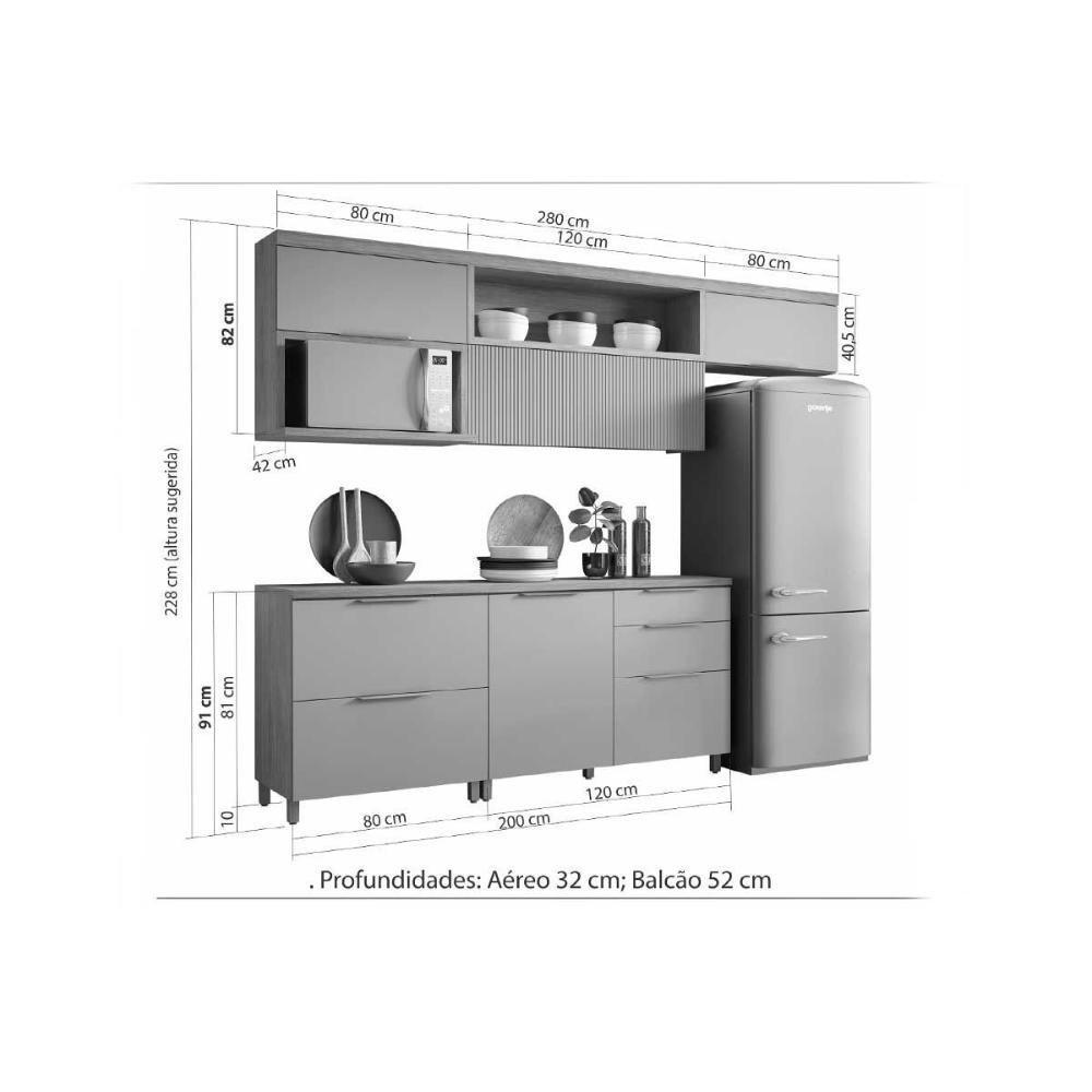 Kit de Cozinha Modulada 5 Peças Marquesa Gourmet C5P29 Nature/Verde - Nesher - 4