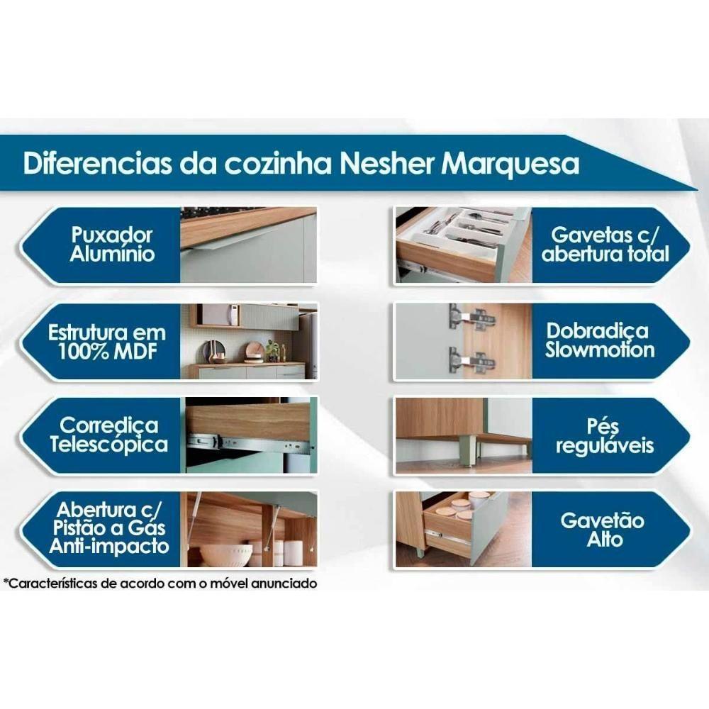Kit de Cozinha Modulada 5 Peças Marquesa Gourmet C5P29 Nature/Verde - Nesher - 9