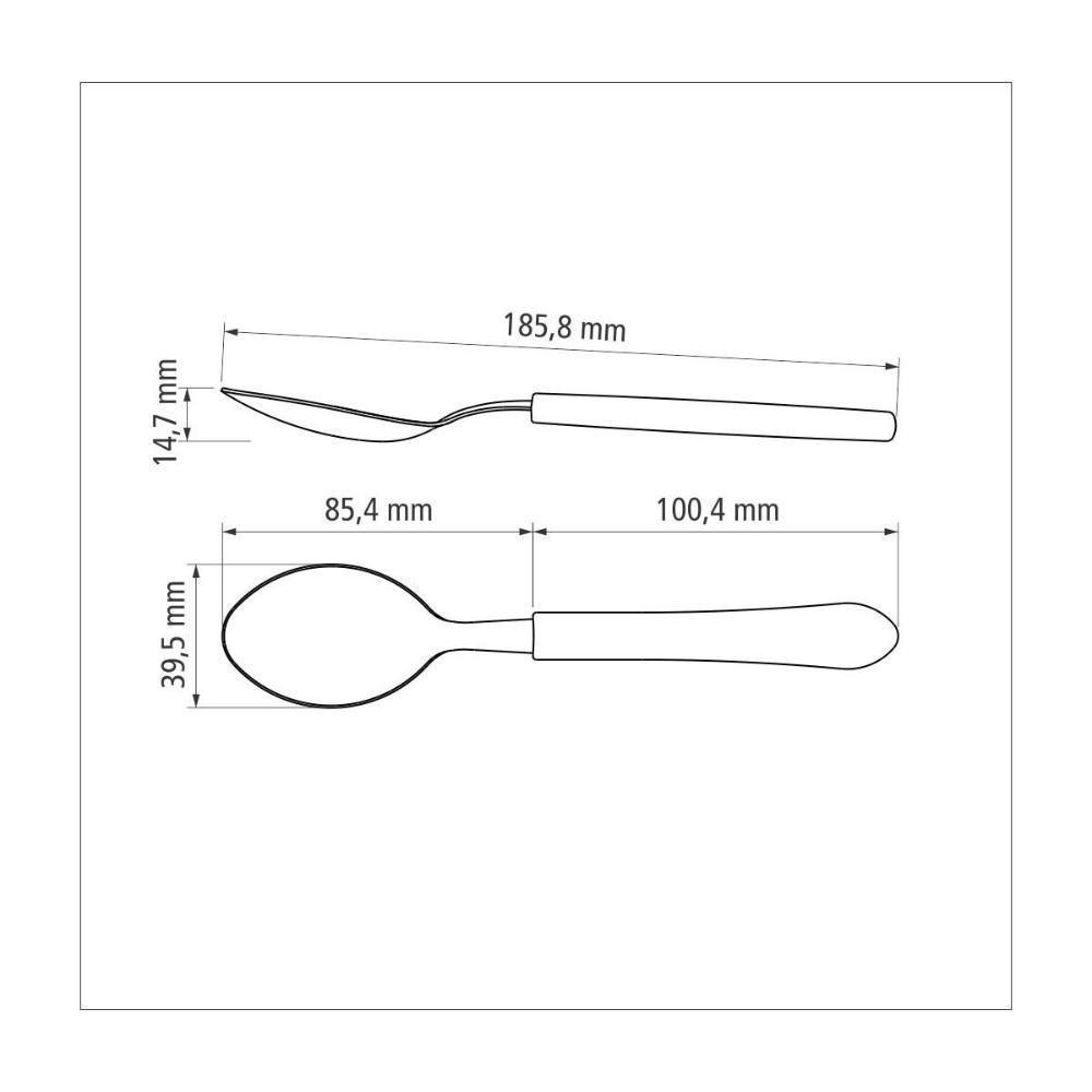 Kit 6 Colher De Mesa Leme Inox Preta Tramontina - 6