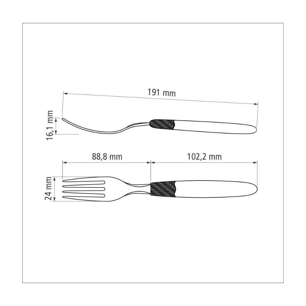 Kit 6 Garfo De Mesa Tramontina Ipanema Inox Azul - 5