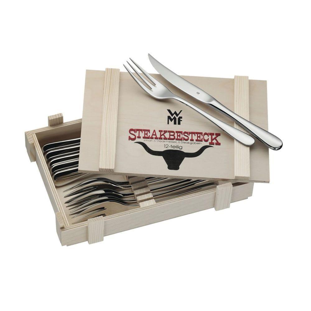 Conjunto De 12 Talheres Para Carne Em Aço Inox Servier Bistro Wmf - 1