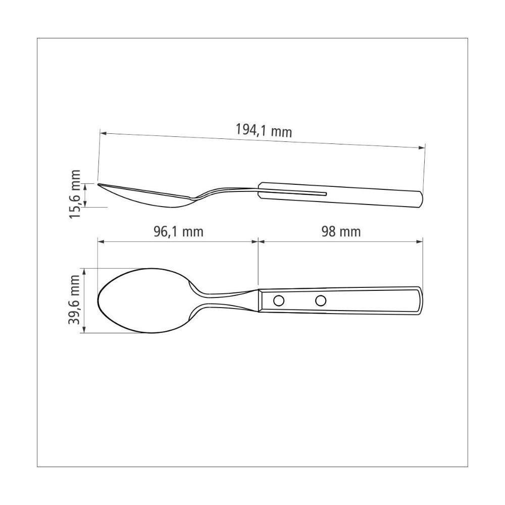 Kit 24 Colher De Mesa Inox Polywood Vermelha - Tramontina - 6