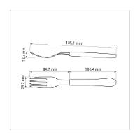 Kit 12 Garfo De Mesa Tramontina Leme Inox Azul Oceano