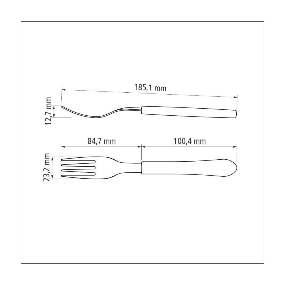Kit 3 Garfo De Mesa Tramontina Leme Inox Preto - 7