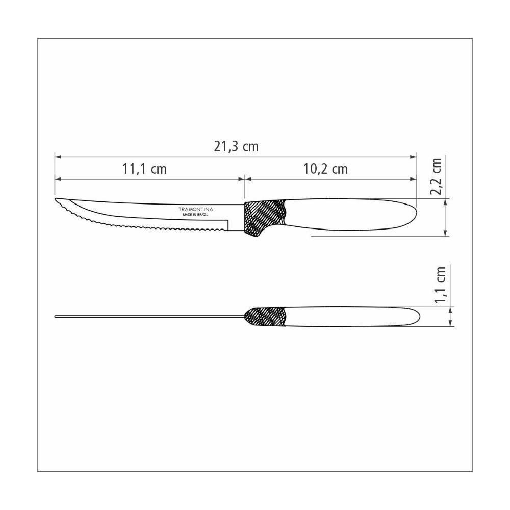 Kit 12 Faca Churrasco Tramontina Ipanema Inox Preto 5 - 3
