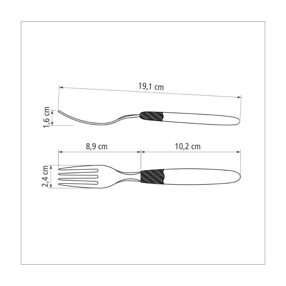 Kit 24 Garfo Mesa Tramontina Ipanema Inox Vermelho - 5