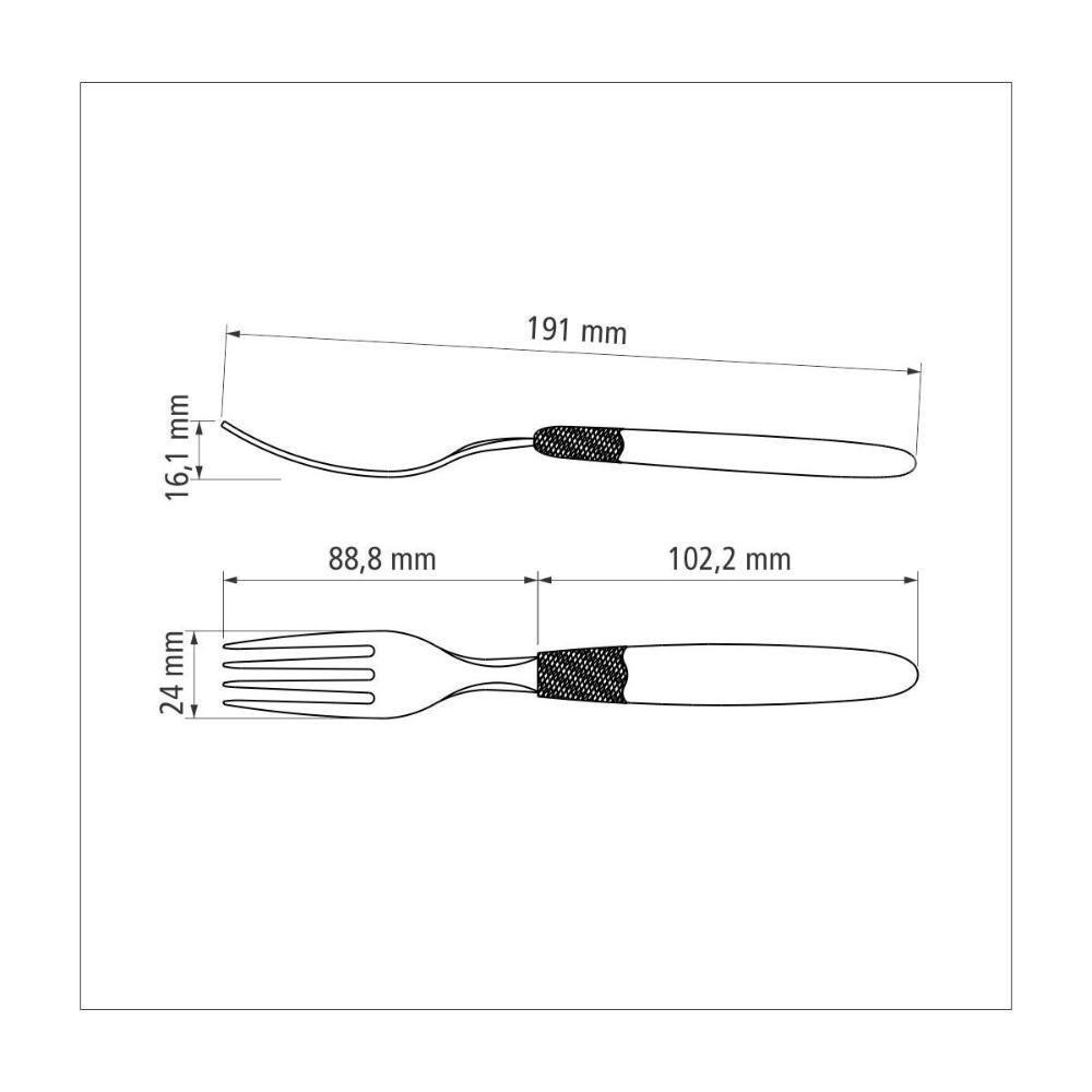 Kit 3 Garfo Mesa Tramontina Ipanema Inox Vermelho - 3