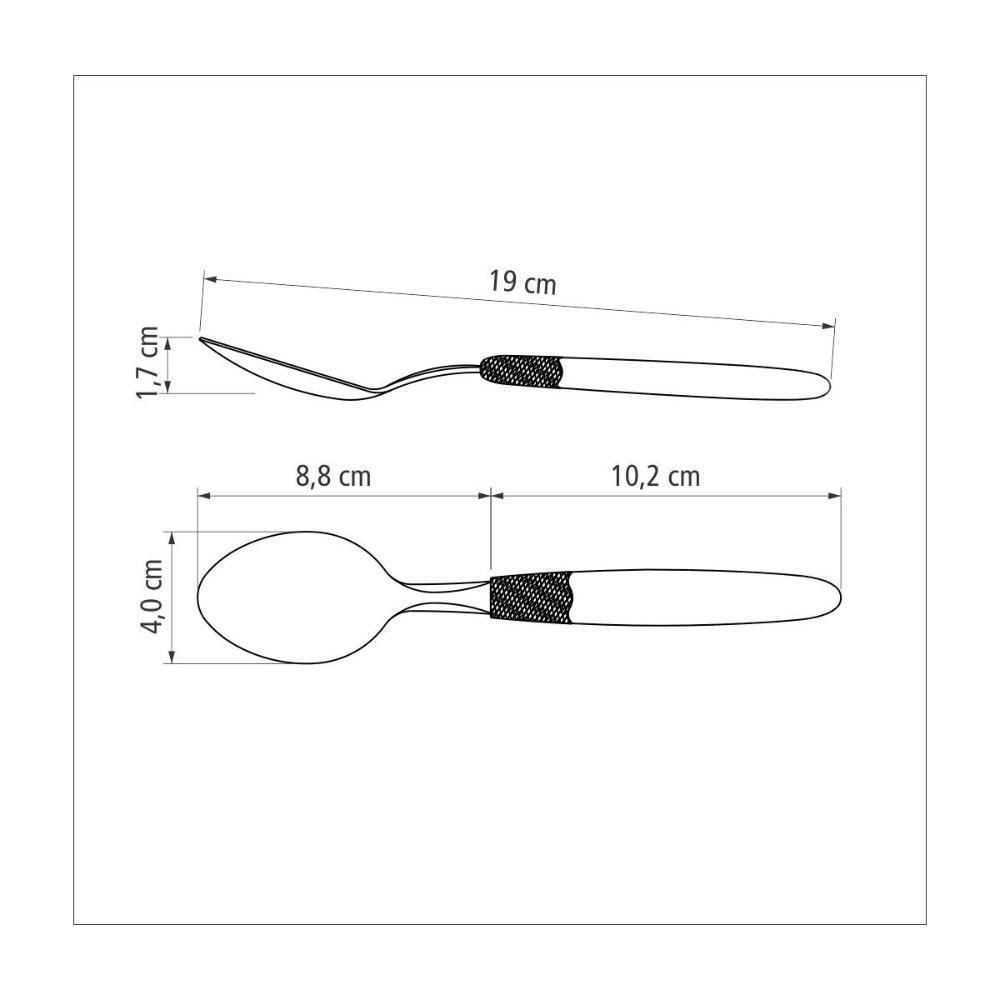 Kit 3 Colher De Mesa Tramontina Ipanema Inox Preto - 5