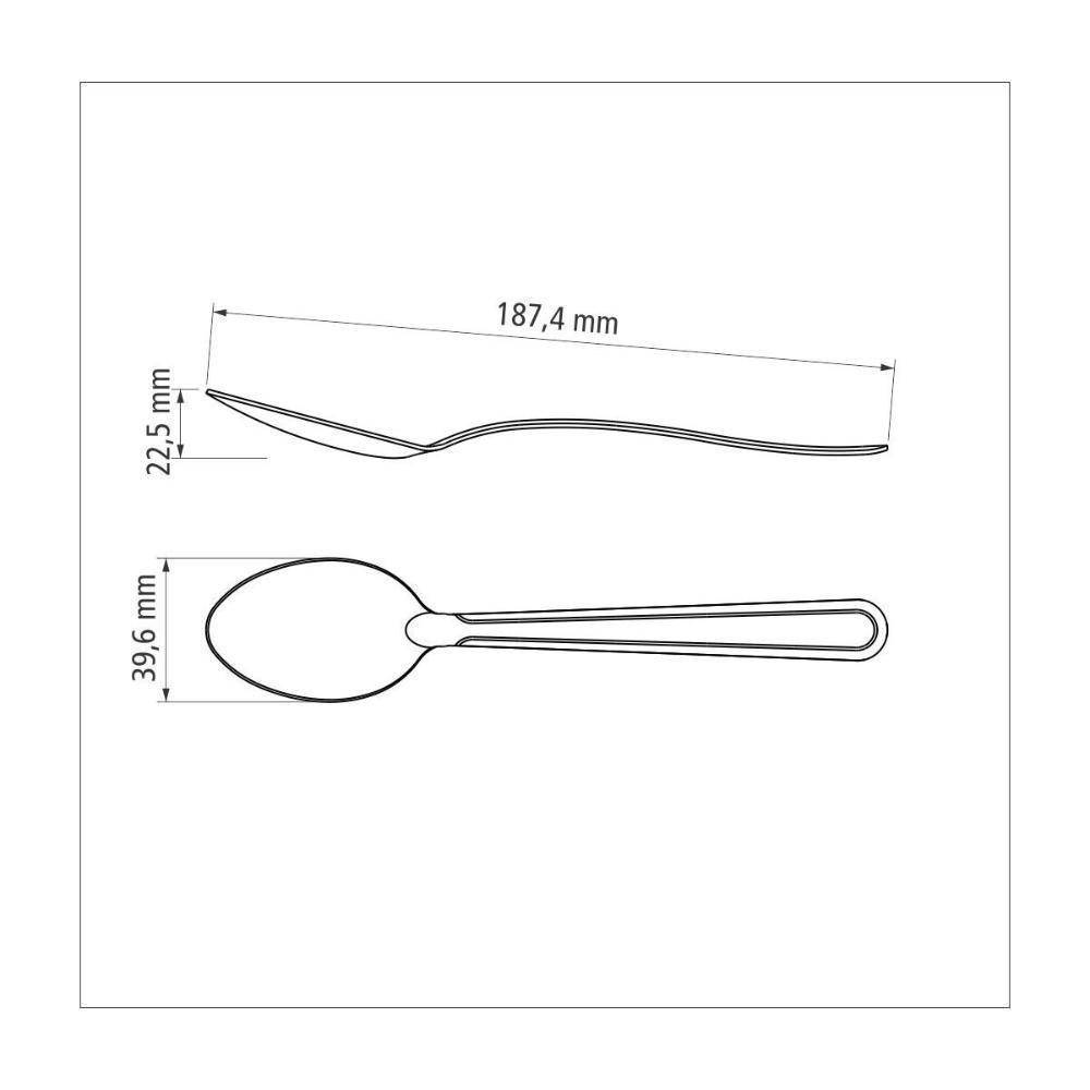 Kit 3 Colher De Mesa Tramontina Búzios Em Aço Inox - 6
