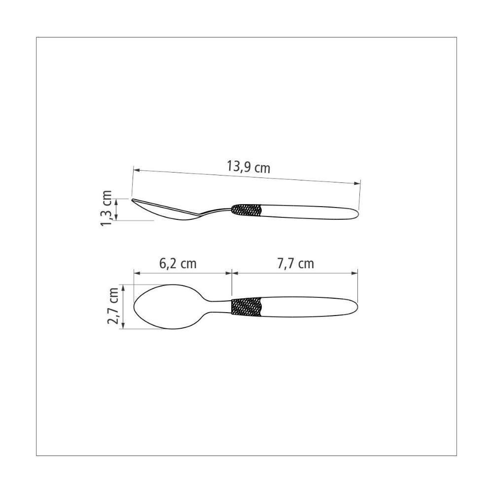 Kit 24 Colher Cha Tramontina Ipanema Inox Vermelho - 5