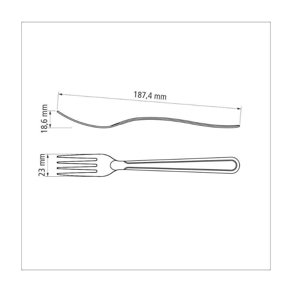 Kit 12 Garfo De Mesa Inox Buzios - Tramontina - 5