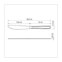 Kit 6 Faca De Mesa Inox Buzios 4 Tramontina - 6