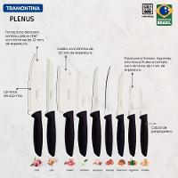 Jogo De Facas Plenus Em Aço Inox E Cabos De Polipropileno Preto 9 Peças- Tramontina - 2