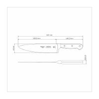 Faca Chef Tramontina Century Wood Com Lâmina Em Aço Inox E Cabo De Madeira Tratada Castanho 8 Polegada