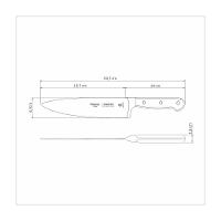 Faca Chef Tramontina Century Wood Com Lâmina Em Aço Inox E Cabo De Madeira Tratada Castanho 8 Polegada - 8