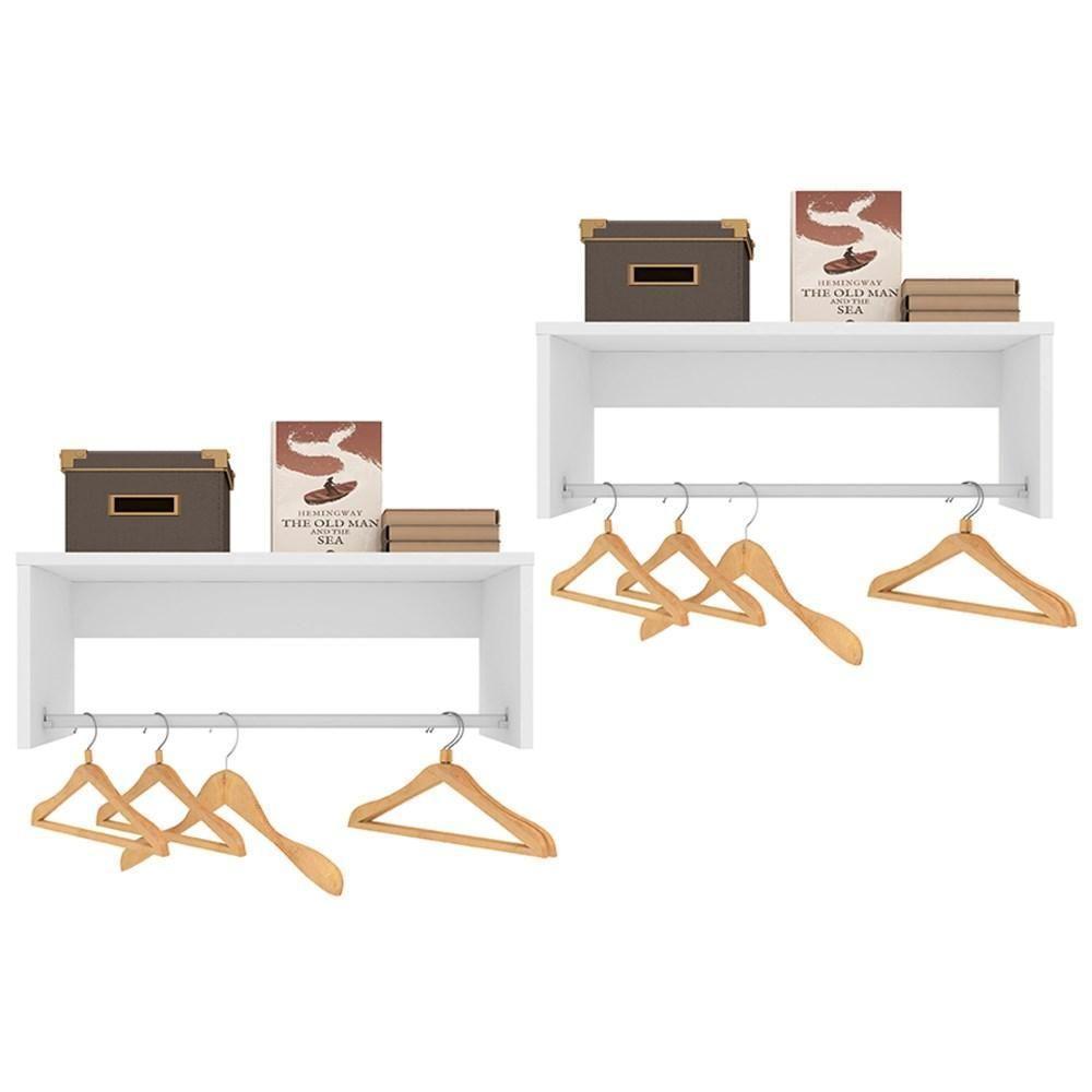 Kit 2 Nichos Cabideiros Suspensos Berlim Branco - 1