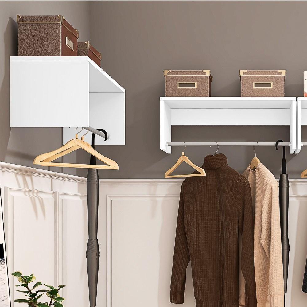 Kit 2 Nichos Cabideiros Suspensos Berlim Branco - 3