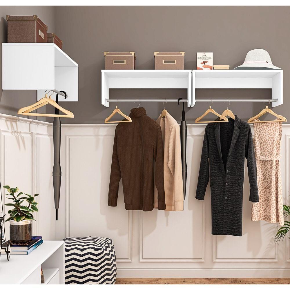 Kit 2 Nichos Cabideiros Suspensos Berlim Branco - 4