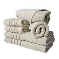 Jogo De Toalhas 2 Banho 2 Rosto 2 Piso - 6 Pçs Montreal 100% Algodão - Bege Bege - 1