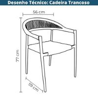 Cadeira Empilhável área Externa Trancoso Rivatti Alumínio Preto Assento Trama Corda Náutica Amêndoa - 2