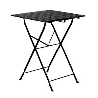 Conjunto Mesa Dobrável 60x60 Cm Com 2 Cadeiras Ferro E Madeira Envernizada Black - 5