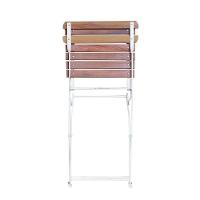 Conjunto Mesa Dobrável 60x60 Cm Com 4 Cadeiras Ferro E Madeira Maciça Envernizada - Branca - 2