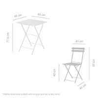 Conjunto Mesa Dobrável 60x60 Cm Com 4 Cadeiras Ferro E Madeira Maciça Envernizada - Branca - 3