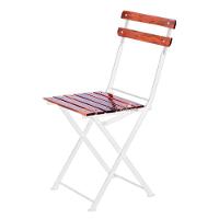 Conjunto Mesa Dobrável 60x60 Cm Com 4 Cadeiras Ferro E Madeira Maciça Envernizada - Branca