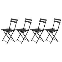 Kit 4 Cadeiras Dobrável Ferro E Madeira Envernizada Black - 1