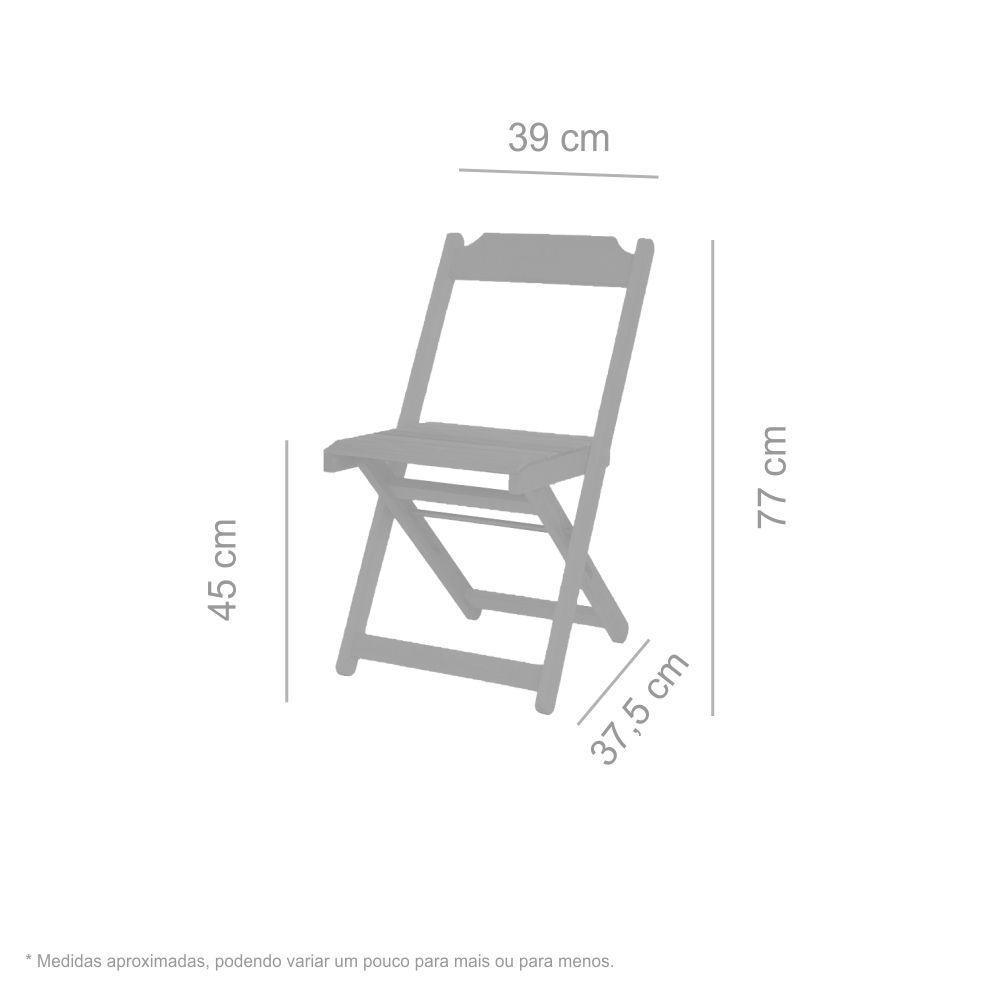 Kit 4 Cadeiras Dobrável Em Madeira Maciça - 2