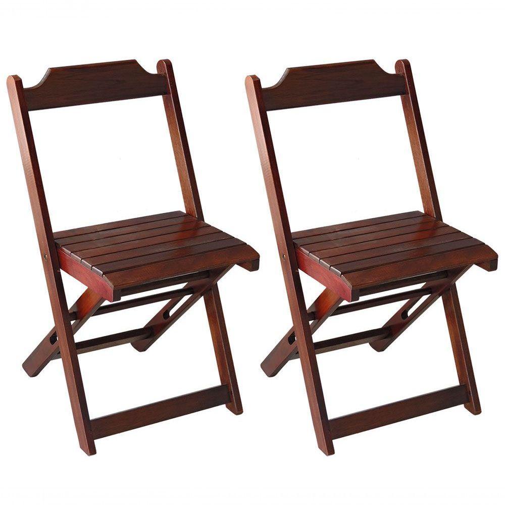 Conjunto 2 Cadeiras Dobrável Em Madeira Maciça - 1