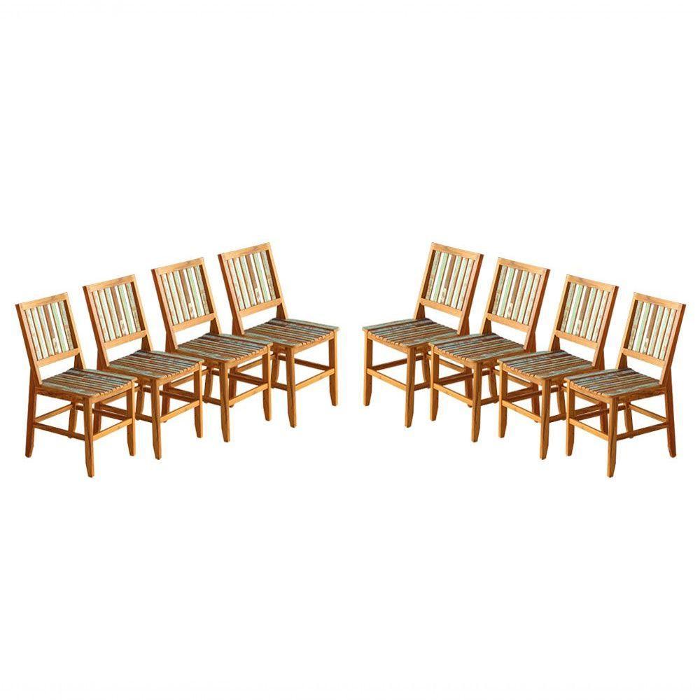Kit 8 Cadeiras Madri Madeira Maciça Com Pátina - 1