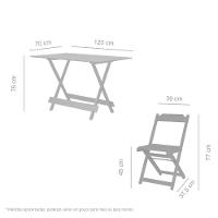 Conjunto Dobrável 120 X 70 Com 4 Cadeiras Madeira Maciça Mista - 2