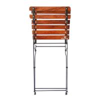 Conjunto Mesa Dobrável 60x60 Cm Com 4 Cadeiras Ferro E Madeira Maciça Envernizada Natural - 3