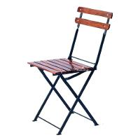 Conjunto Mesa Dobrável 60x60 Cm Com 4 Cadeiras Ferro E Madeira Maciça Envernizada Natural - 5